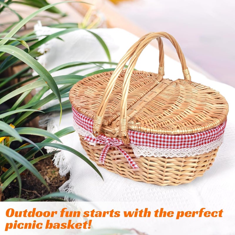 HapTim Wicker Picnic Basket for 2 - Unique Gifts Ideas for Couple, Engagement, Wedding, Bridal Shower, Family, Christmas, White Elephant Gifts for Adults(Y2408B-2) - Image 5
